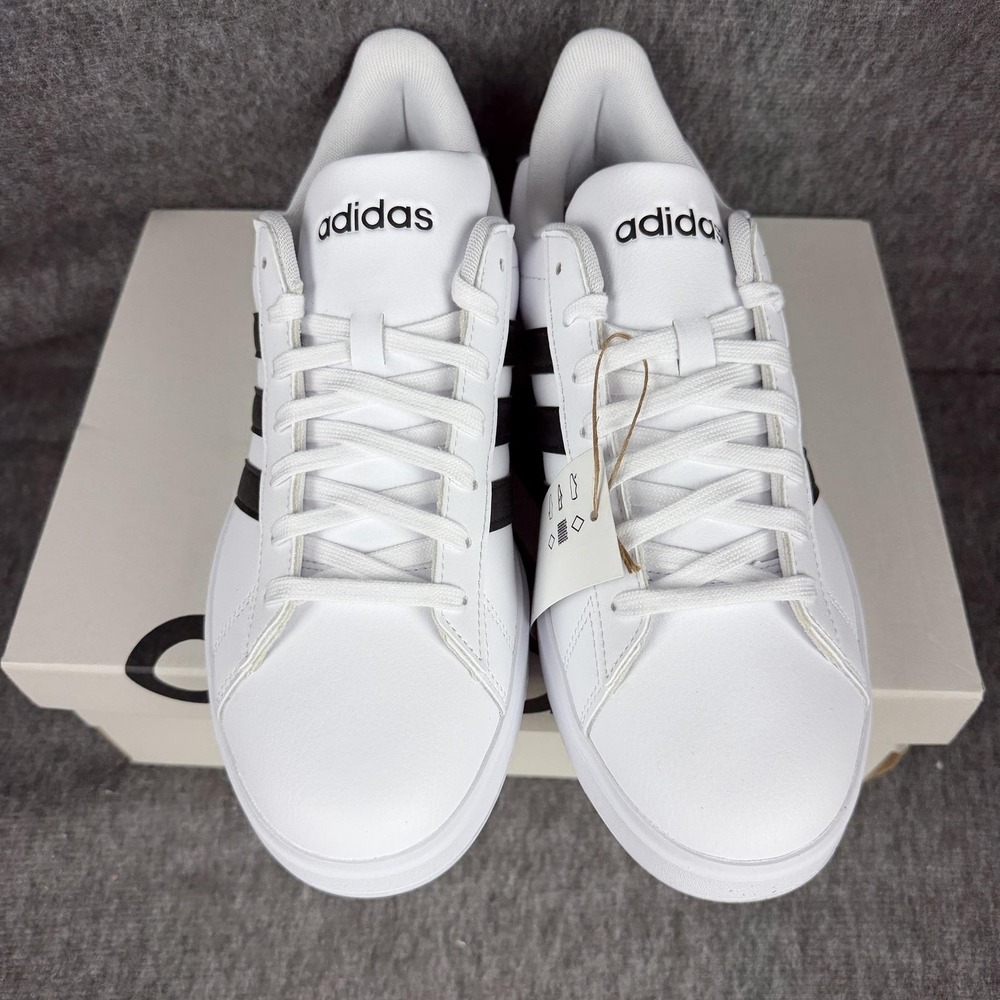 Adidas Grand Court 2.0 Shoes Mens Size 8.5 White Black Low Top Sneakers GW9195 - Picture 6 of 15